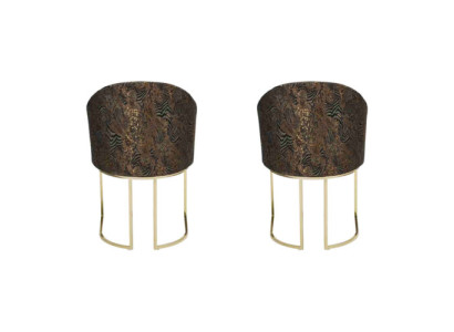 Dining chairs Living room luxurious Multicolored 2x Chairs Metal Modern new