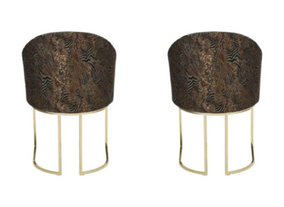 Dining chairs Living room luxurious Multicolored 2x Chairs Metal Modern new