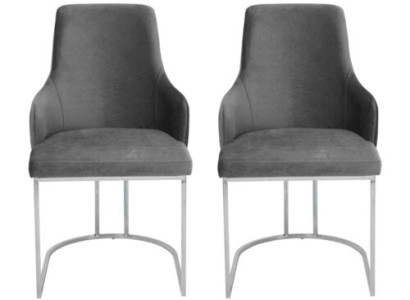 Gray 2x Dining chairs Upholstered Chairs Luxury Dining room set of 2