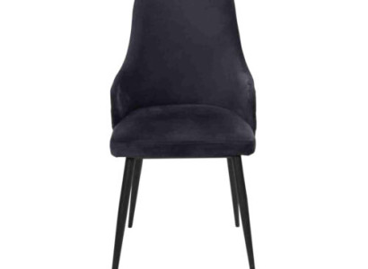 Black Designer 2x Chairs Luxury Dining room Single Seater Modern Furnishings