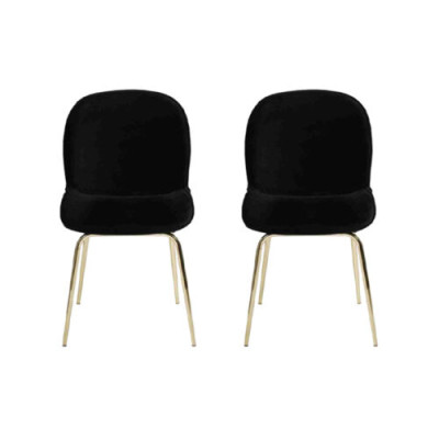 Group Suite Black Chairs 2x Chair Set Textile Upholstery Seat stainless steel