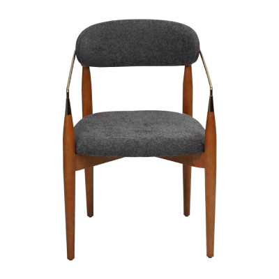 Dining room chair Gray Chair with Armrests Upholstery Furnishings Luxury Furniture