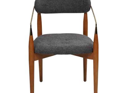 Dining room chair Gray Chair with Armrests Upholstery Furnishings Luxury Furniture