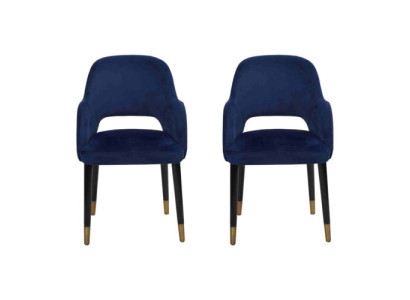 exclusive 2x Blue e Modern Chairs Kitchen Furniture Designer Wooden Frame Furniture