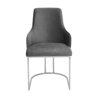 Gray Upholstery Metal Chair Luxury Dining room Seating Chairs Kitchen Furniture