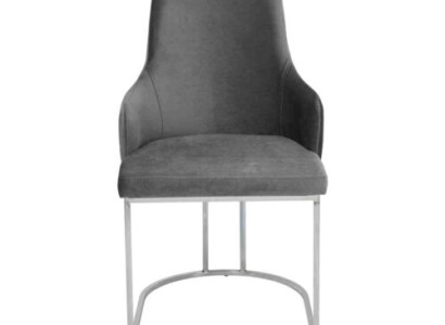 Gray Upholstery Metal Chair Luxury Dining room Seating Chairs Kitchen Furniture