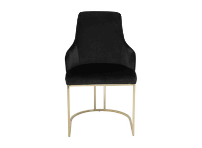 Modern Black Textile Chair Dining room Metal Single Seater Designer Furniture