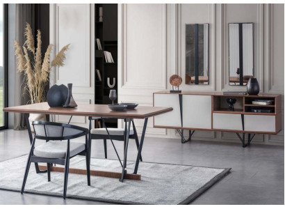 Suite Dining room Dining table Sideboard Dining room table Brown Set 2 pieces
