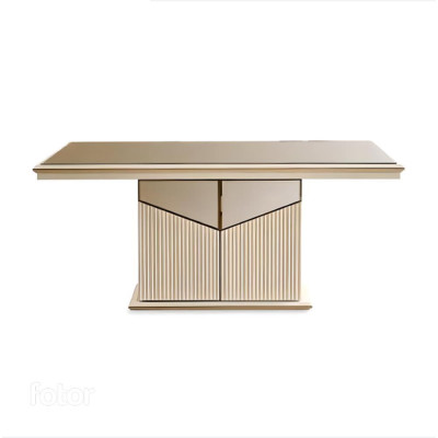 Wall unit TV stand wall panel coffee table TV cabinet lowboard gold 3-piece beige