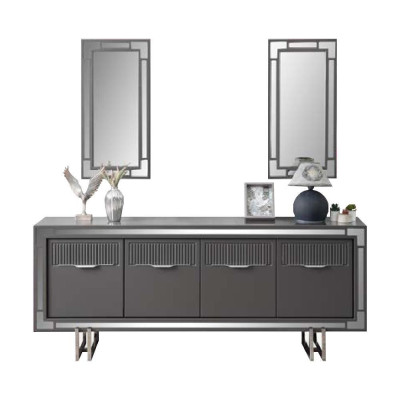 Modern Complete e Dining table 2-piece sideboard Dining room table Wood Gray