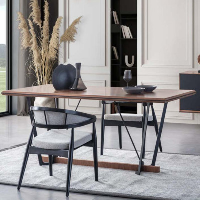 Dining corner Dining room Dining table Set 2-piece Sideboard Dining room table Brown Wood