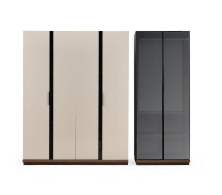 Complete e Double bed Bed Bedside tables Wardrobe Beige 6pcs Bedroom