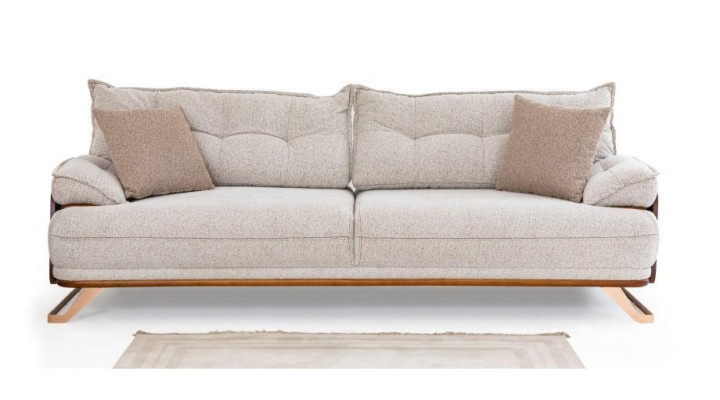 Sofa set three-seater armchair couch upholstered sofa fabric sofa beige 3-piece