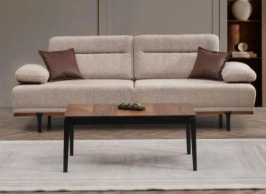 Fabric Sofa Three Seater Sofa 3 Seater Couch Upholstered Sofa Beige Modern
