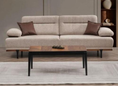 Fabric Sofa Three Seater Sofa 3 Seater Couch Upholstered Sofa Beige Modern