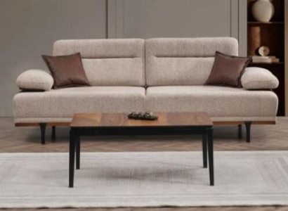 Fabric Sofa Three Seater Sofa 3 Seater Couch Upholstered Sofa Beige Modern