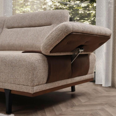 Fabric Sofa Three Seater Sofa 3 Seater Couch Upholstered Sofa Beige Modern
