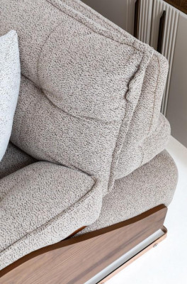 Three Seater Sofa 3 Seater Couch Upholstered Sofa Fabric Sofa Beige Modern