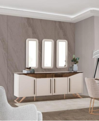 Sideboard Sideboard Chest of drawers Wardrobe Beige Wood Wooden cabinet Dining room