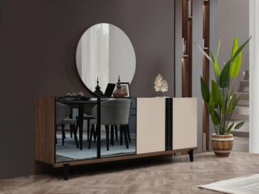 Sideboard Sideboard Wooden Cabinet Chest of drawers Wardrobe Brown Wood Dining room