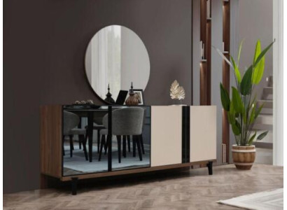 Sideboard Sideboard Wooden Cabinet Chest of drawers Wardrobe Brown Wood Dining room