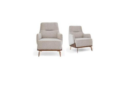 Armchair Wing Chair Fabric Chair Fabric Beige Seater Single Seater Living room