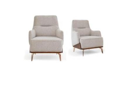 Armchair Wing Chair Fabric Chair Fabric Beige Seater Single Seater Living room