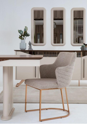 Chair Dining room chair Kitchen chair Luxury Beige Modern counter chair