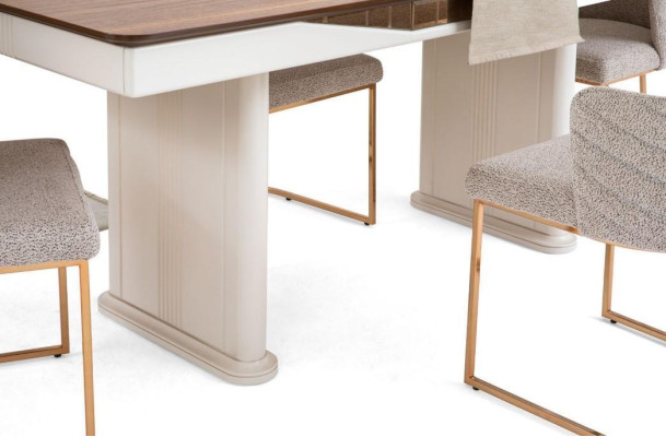 Chair Dining room chair Kitchen chair Luxury Beige Modern counter chair