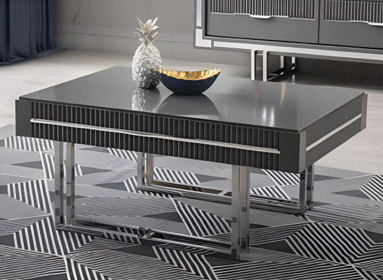 Wall unit TV stand barrier coffee table TV cabinet lowboard gray set 3 pieces