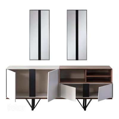 Luxury Sideboard Sideboard Wardrobe Chest of drawers Wooden Cabinet Wood White