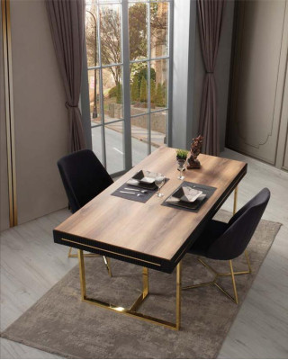 Dining room furniture Dining table Brown 2-piece sideboard Dining room table Wood Table