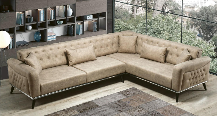 Sofa Couch Beige Living room Set Design Modern Sofa Corner sofa new