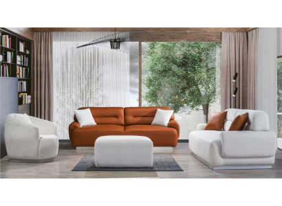 Cozy sofa set Living room Couch Seat cushions Suite 3+3+1 Stool 4 pieces