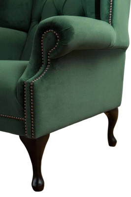 Green Wing Chair Armchair Design Upholstery Sofa Chesterfield Textile Living room