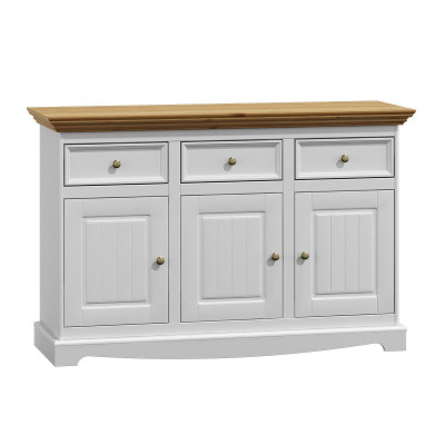 Country house living dining room set 8 pieces suite table sideboard chairs display case furniture