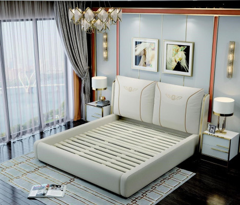 Bed 2x Bedside table 3 pieces. Bedroom Set Design Modern Luxury Bedroom Hotel