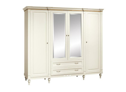 Classic Cabinets Wardrobe Wall Unit 4 Doors Wood Furniture Bedroom