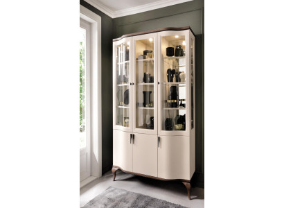 Cabinets Display case Showcases Wood Elegant Luxury Glass Wardrobe Wood Shelf