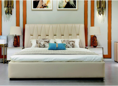 Bed Upholstery Design Luxury Metal Double Hotel Beds Marriage Sleep Room Textile