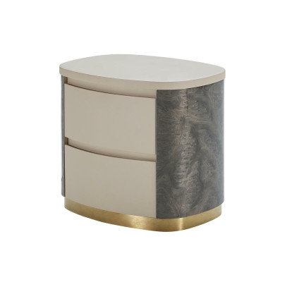 Bedside table Luxury Beige Bedroom new Round Side tables Design Furniture Gold