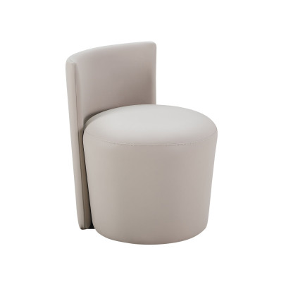 Armchair Leather Footstool Stool Luxury Modern Design Furniture Beige Living room Leather