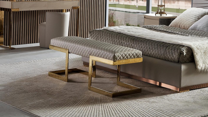 Designer Bed Bedroom Beds Textile Hotel Luxury Upholstery Seat Fabric Italy