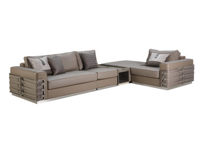 Corner sofa Brown Living landscape Couch Corner suite Leather new Creative Furniture Design