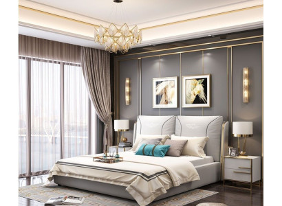 Complete's Set Bed 2x Bedside table 3 pcs. Bedroom Sets Designer Luxury Beds