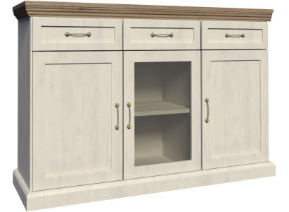 Chest of drawers with drawers hinged doors dresser sideboard glass wardrobe metal handles