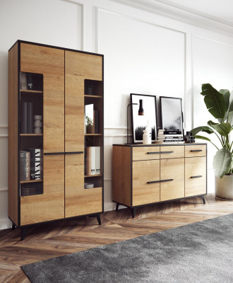 Luxury Wardrobe Wood Style Furniture Wood Living room Chest of drawers Sideboard Display case Dressers