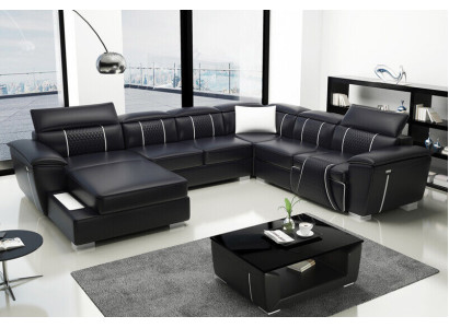 U-shape Corner sofa Sofa Couch Upholstery Suite Leather Textile Fabric