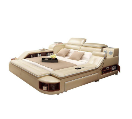 Leather Bed Beds Upholstery Double Multifunction 180x200 Leather Bed frame