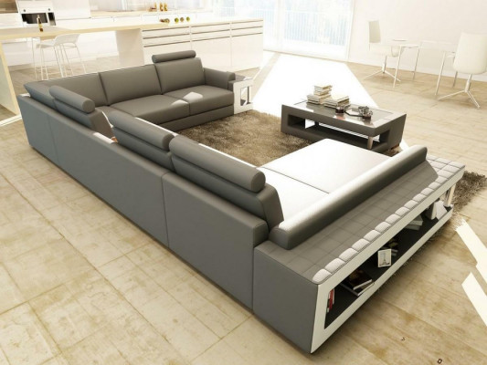 Living landscape luxury trend collection couch leather sofa sofa U-shape seat